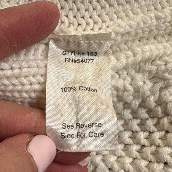 CAbi Cable Sweater White Small Style 193 Old Money Closet Staple Loose Knit EUC - Picture 7 of 9